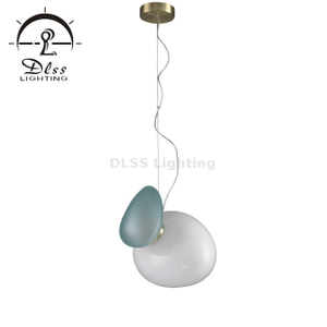 Креативный регулируемый мини-подвесной потолочный светильник, красивый дизайн, подвесной светильник из синего стекла для ресторана